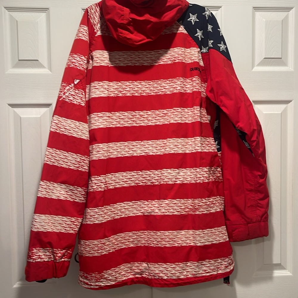 Quicksilver Red, White and Blue USA Hooded Ski Jacket. Sz XL. Good condition. - Picture 2 of 5